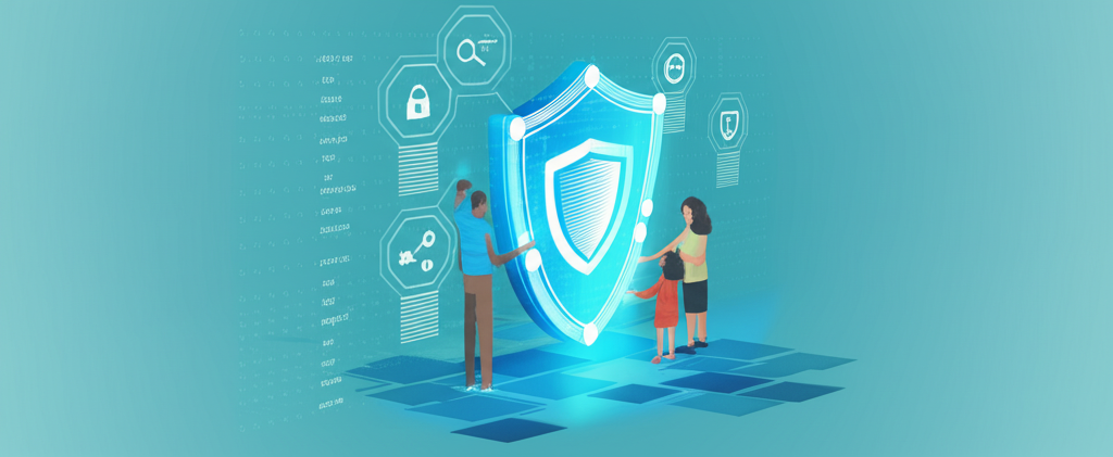 Parent protecting child with digital shield